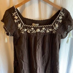 Embroidered swimsuit cover dress